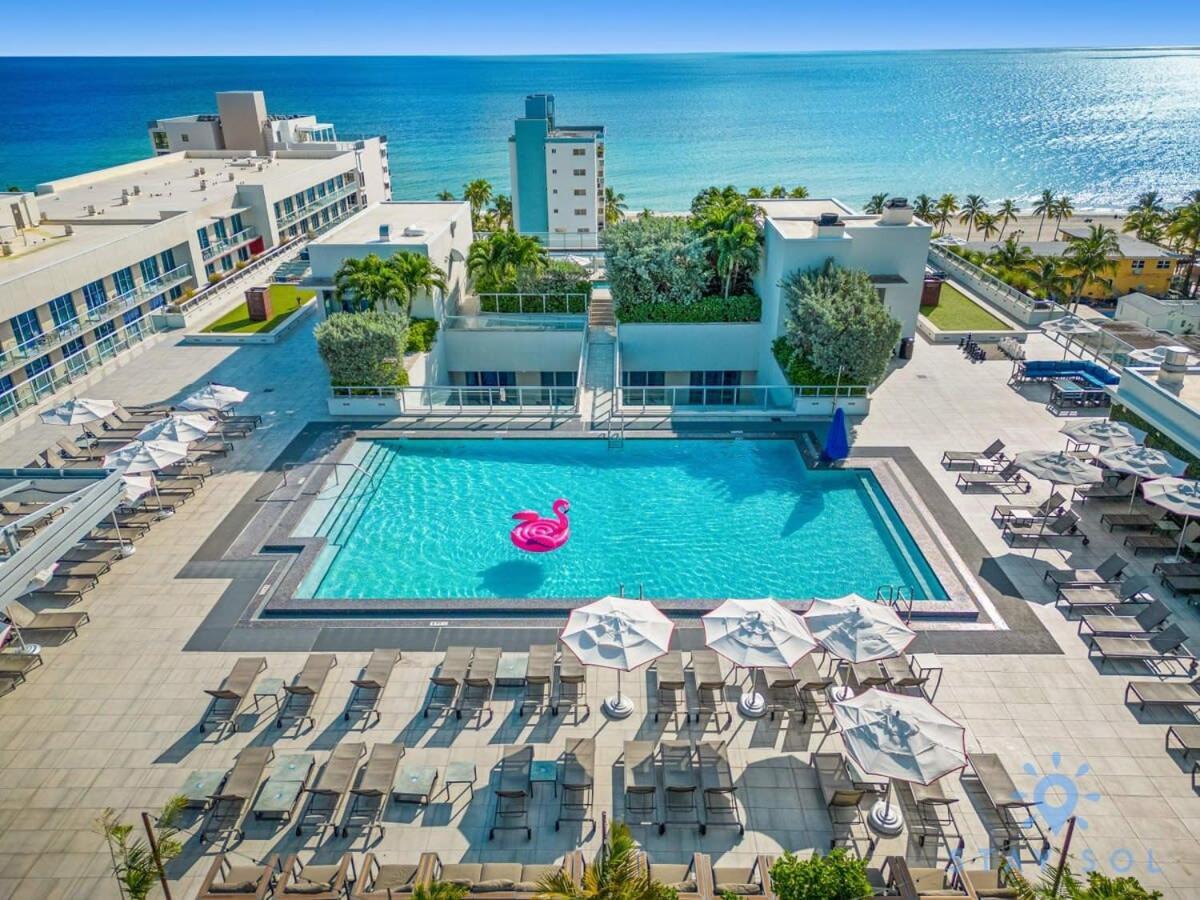 Rooftop Pool & Hot Tub - Gym - Hollywood Beach Daire Dış mekan fotoğraf